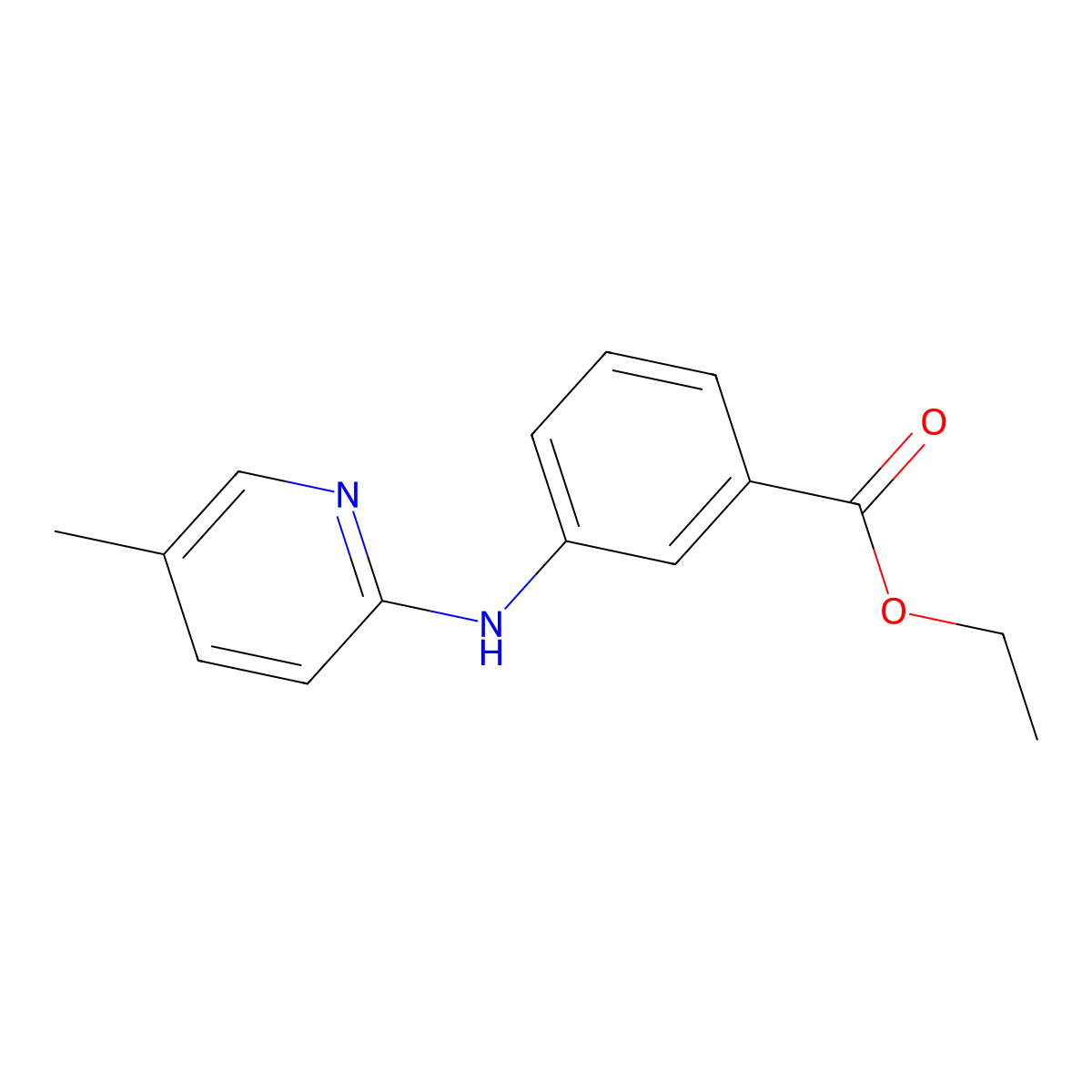 Ethyl 3-[(5-methylpyridin-2-yl)amino]benzoate molecular structure, CAS 2639449-79-7