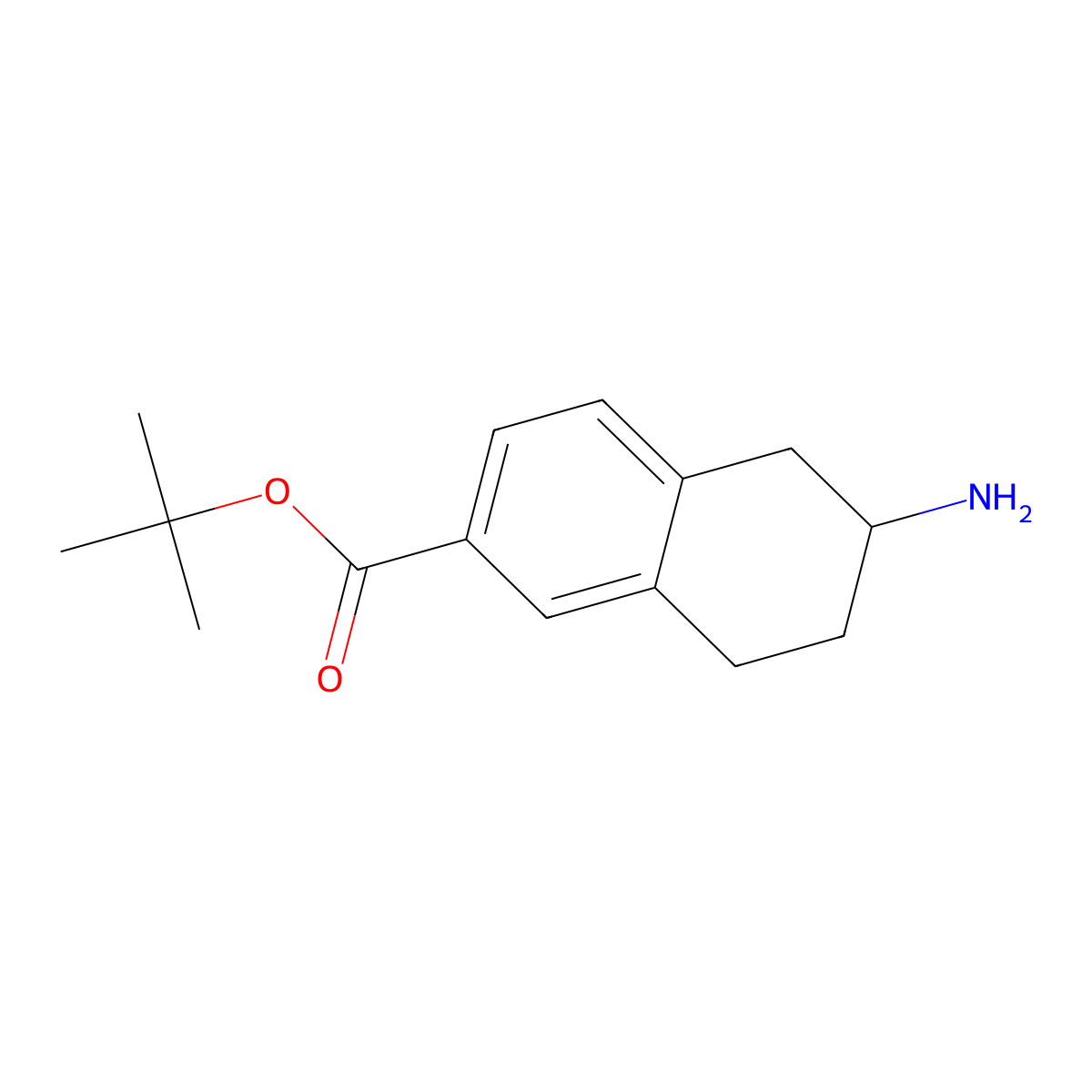 tert-Butyl 6-amino-5,6,7,8-tetrahydronaphthalene-2-carboxylate molecular structure, CAS 2639449-80-0