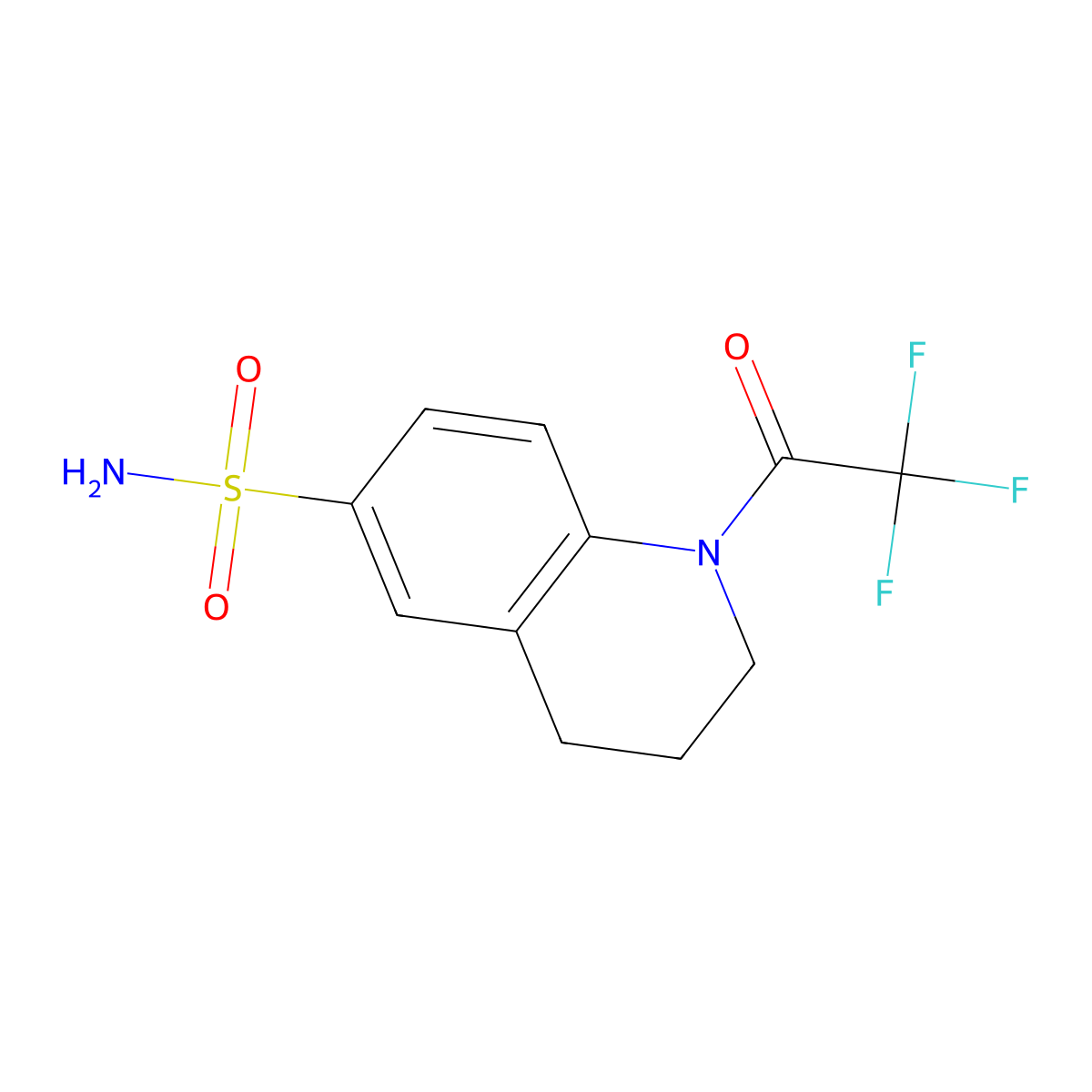 1-(2,2,2-Trifluoroacetyl)-1,2,3,4-tetrahydroquinoline-6-sulfonamide molecular structure, CAS 2639449-83-3