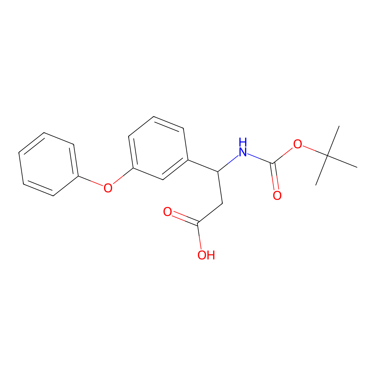 3-{[(Tert-butoxy)carbonyl]amino}-3-(3-phenoxyphenyl)propanoic acid molecular structure, CAS 2639449-84-4