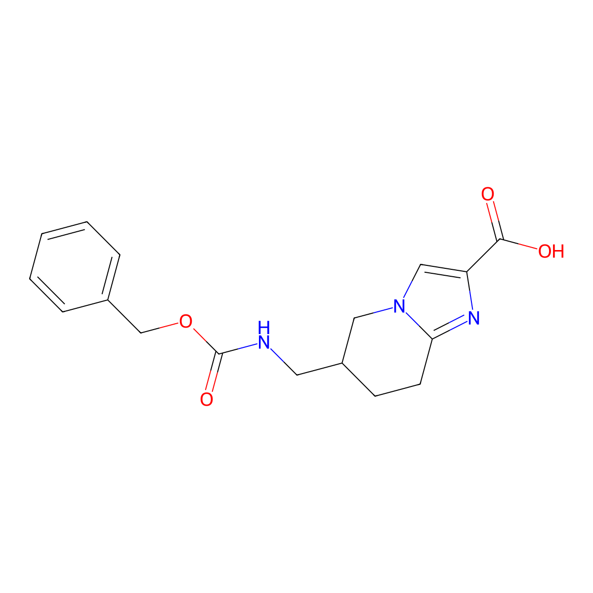 6-({[(benzyloxy)carbonyl]amino}methyl)-5H,6H,7H,8H-imidazo[1,2-a]pyridine-2-carboxylic acid molecular structure, CAS 2639449-85-5