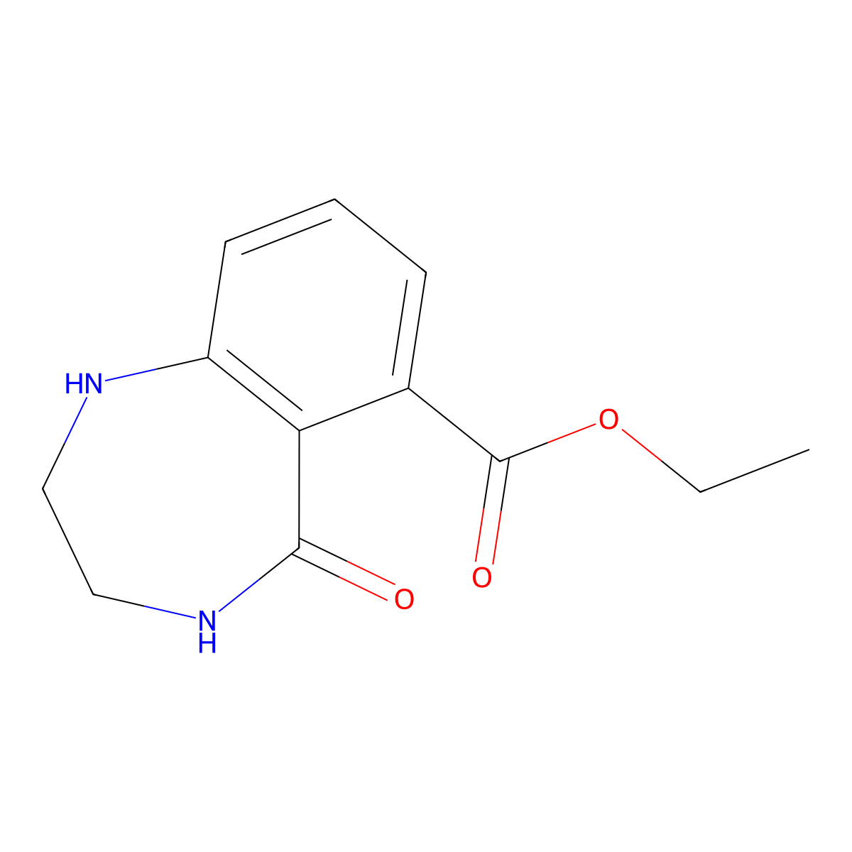 ethyl 5-oxo-2,3,4,5-tetrahydro-1H-1,4-benzodiazepine-6-carboxylate molecular structure, CAS 2639449-87-7