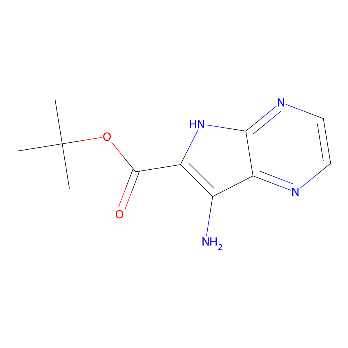 tert-butyl 7-amino-5H-pyrrolo[2,3-b]pyrazine-6-carboxylate molecular structure, CAS 2639449-89-9