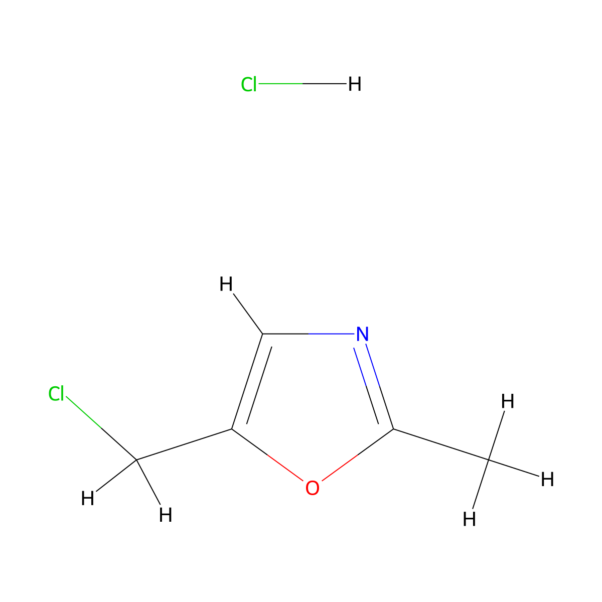 5-(Chloromethyl)-2-methyl-1,3-oxazole hydrochloride molecular structure, CAS 2639449-90-2