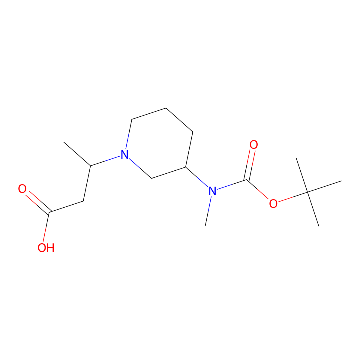 3-(3-{[(Tert-butoxy)carbonyl](methyl)amino}piperidin-1-yl)butanoic acid molecular structure, CAS 2639449-92-4