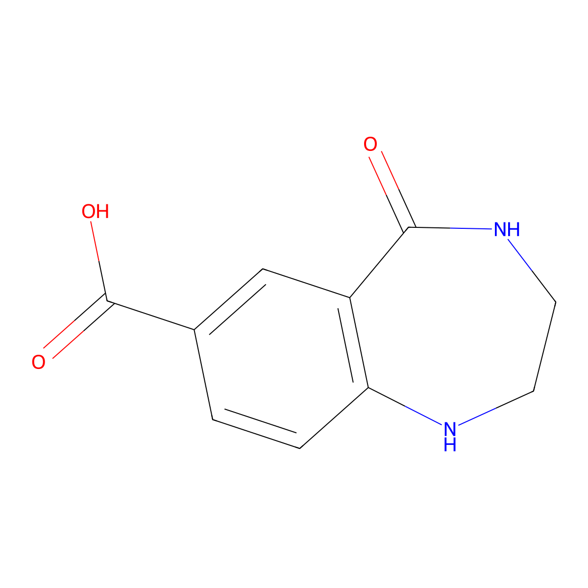 5-oxo-2,3,4,5-tetrahydro-1H-1,4-benzodiazepine-7-carboxylic acid molecular structure, CAS 2639449-95-7