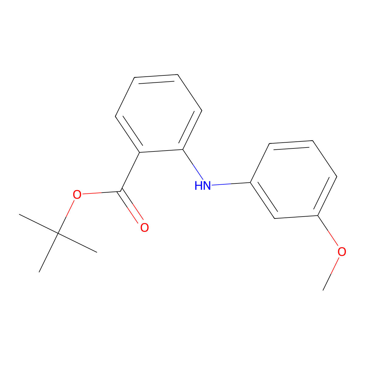 Tert-butyl 2-[(3-methoxyphenyl)amino]benzoate molecular structure, CAS 2639450-01-2