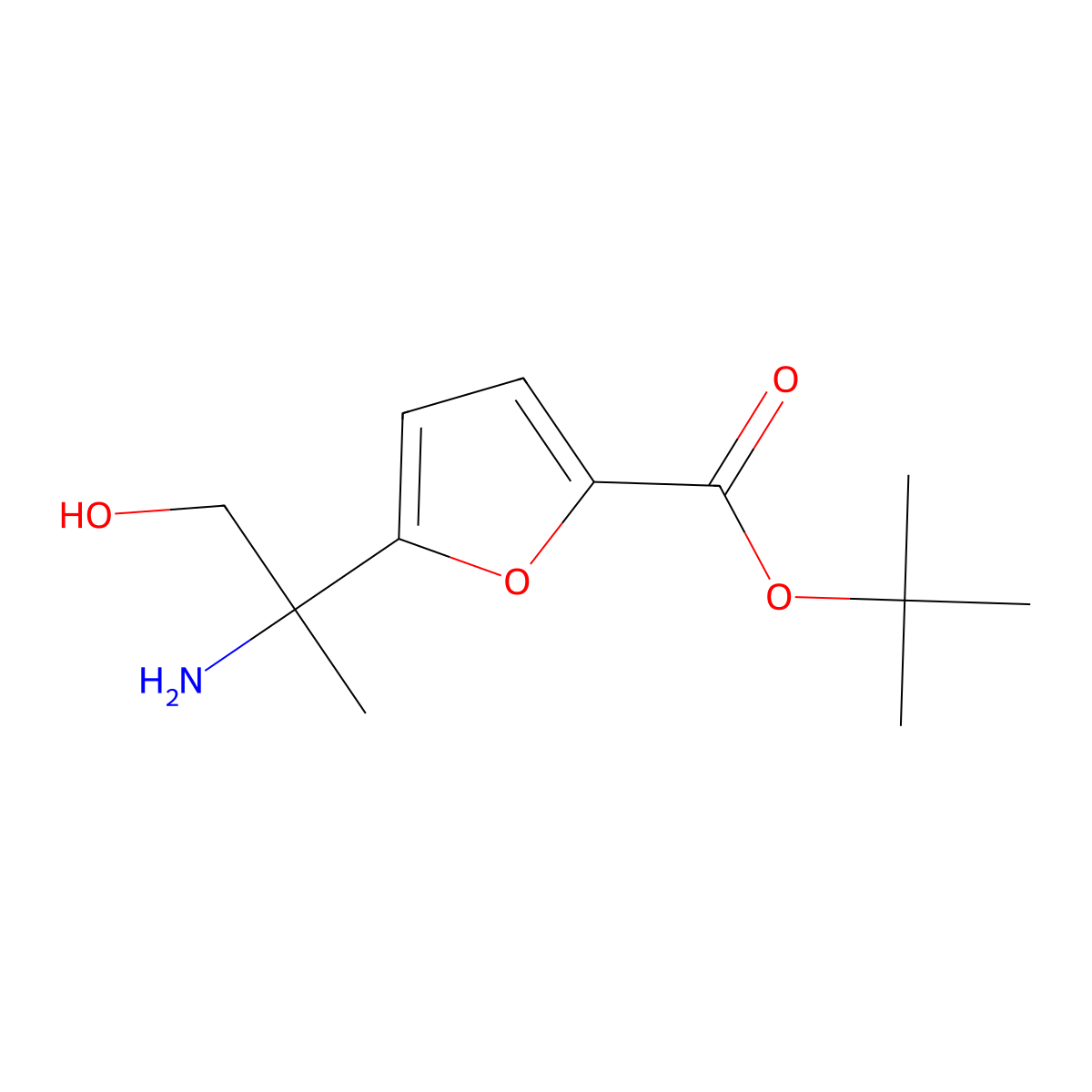 Tert-butyl 5-(2-amino-1-hydroxypropan-2-yl)furan-2-carboxylate molecular structure, CAS 2639450-06-7