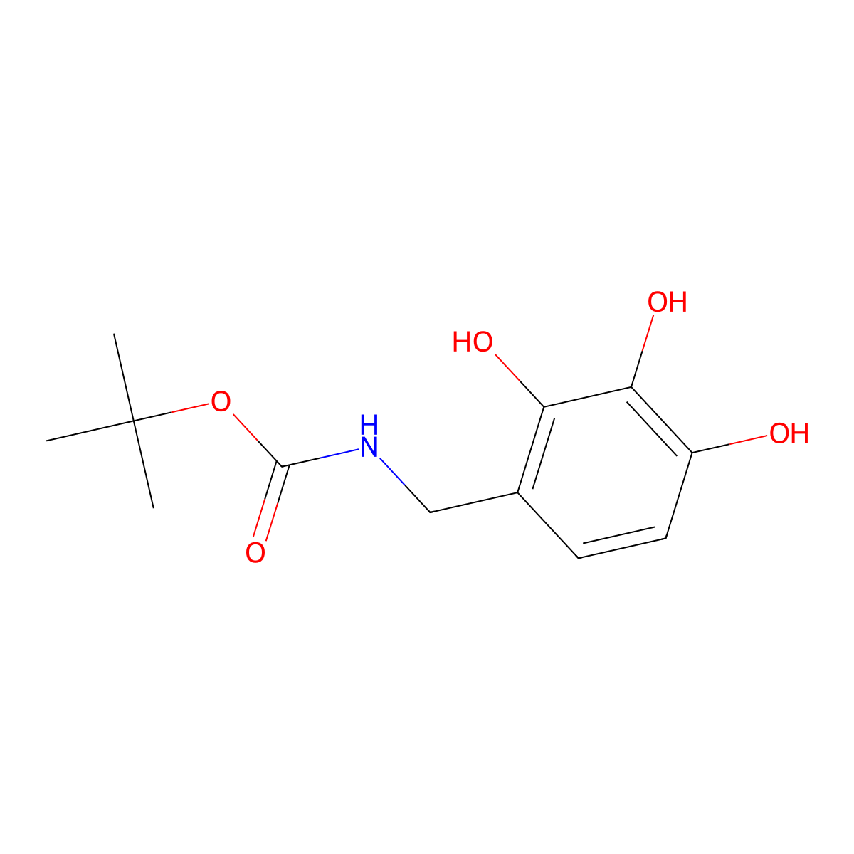 tert-butyl N-[(2,3,4-trihydroxyphenyl)methyl]carbamate molecular structure, CAS 2639450-21-6