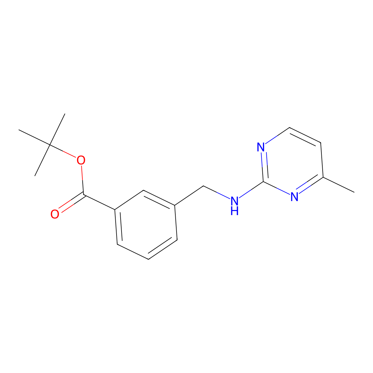 Tert-butyl 3-{[(4-methylpyrimidin-2-yl)amino]methyl}benzoate molecular structure, CAS 2639450-23-8