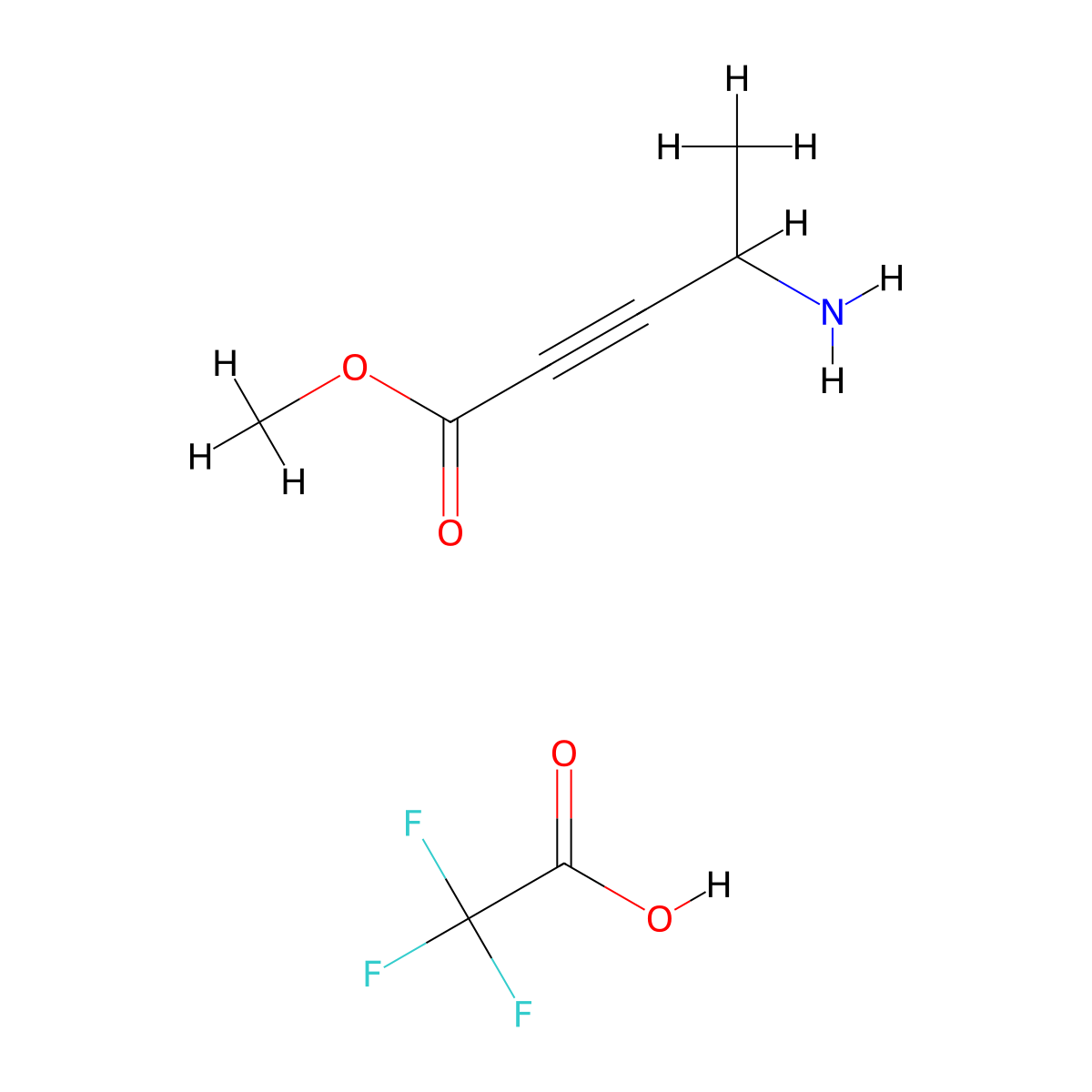 Methyl 4-aminopent-2-ynoate; trifluoroacetic acid molecular structure, CAS 2639450-25-0