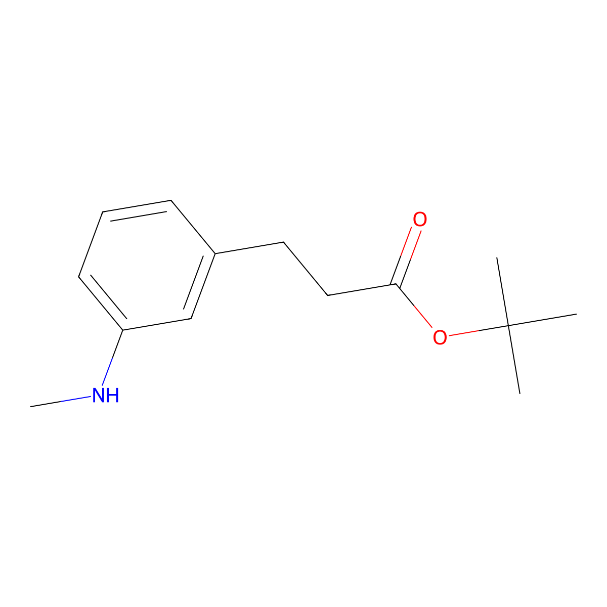 Tert-butyl 3-[3-(methylamino)phenyl]propanoate molecular structure, CAS 2639450-26-1