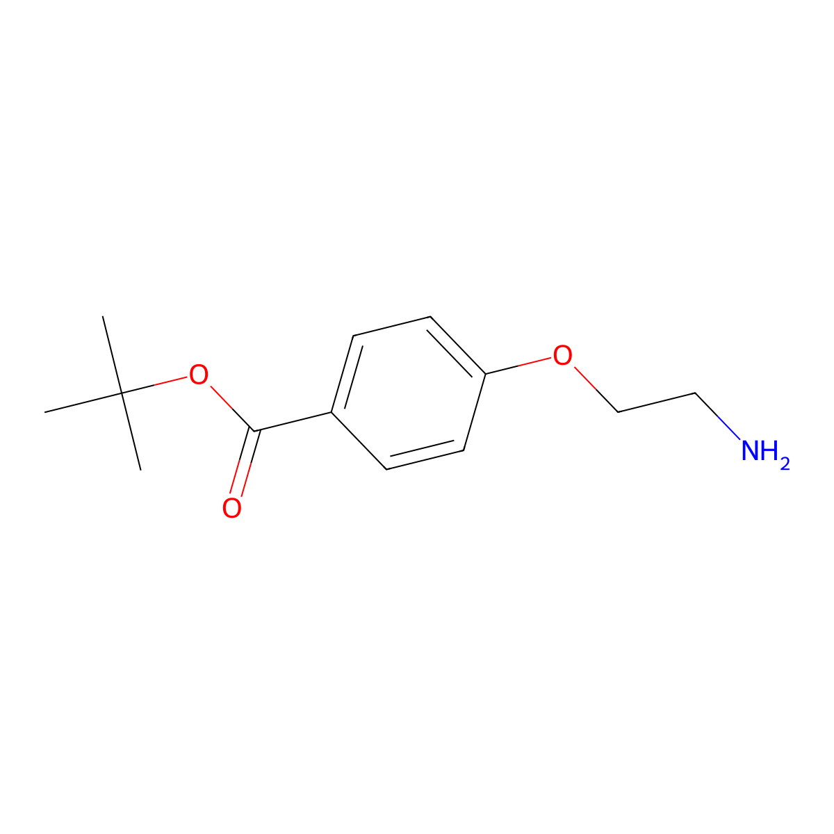 Tert-butyl 4-(2-aminoethoxy)benzoate molecular structure, CAS 2639450-28-3