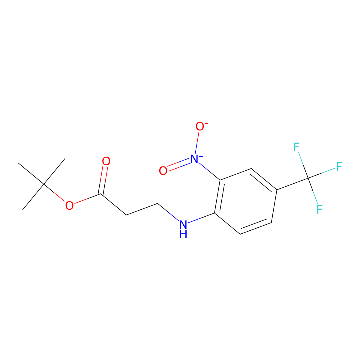 Tert-butyl 3-{[2-nitro-4-(trifluoromethyl)phenyl]amino}propanoate molecular structure, CAS 2639450-31-8