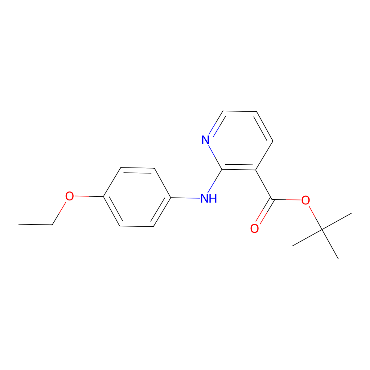 Tert-butyl 2-[(4-ethoxyphenyl)amino]pyridine-3-carboxylate molecular structure, CAS 2639450-33-0
