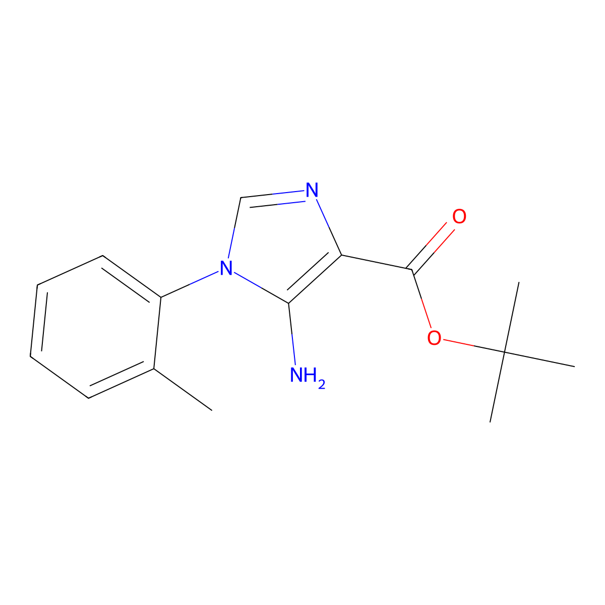 tert-butyl 5-amino-1-(2-methylphenyl)-1H-imidazole-4-carboxylate molecular structure, CAS 2639450-45-4