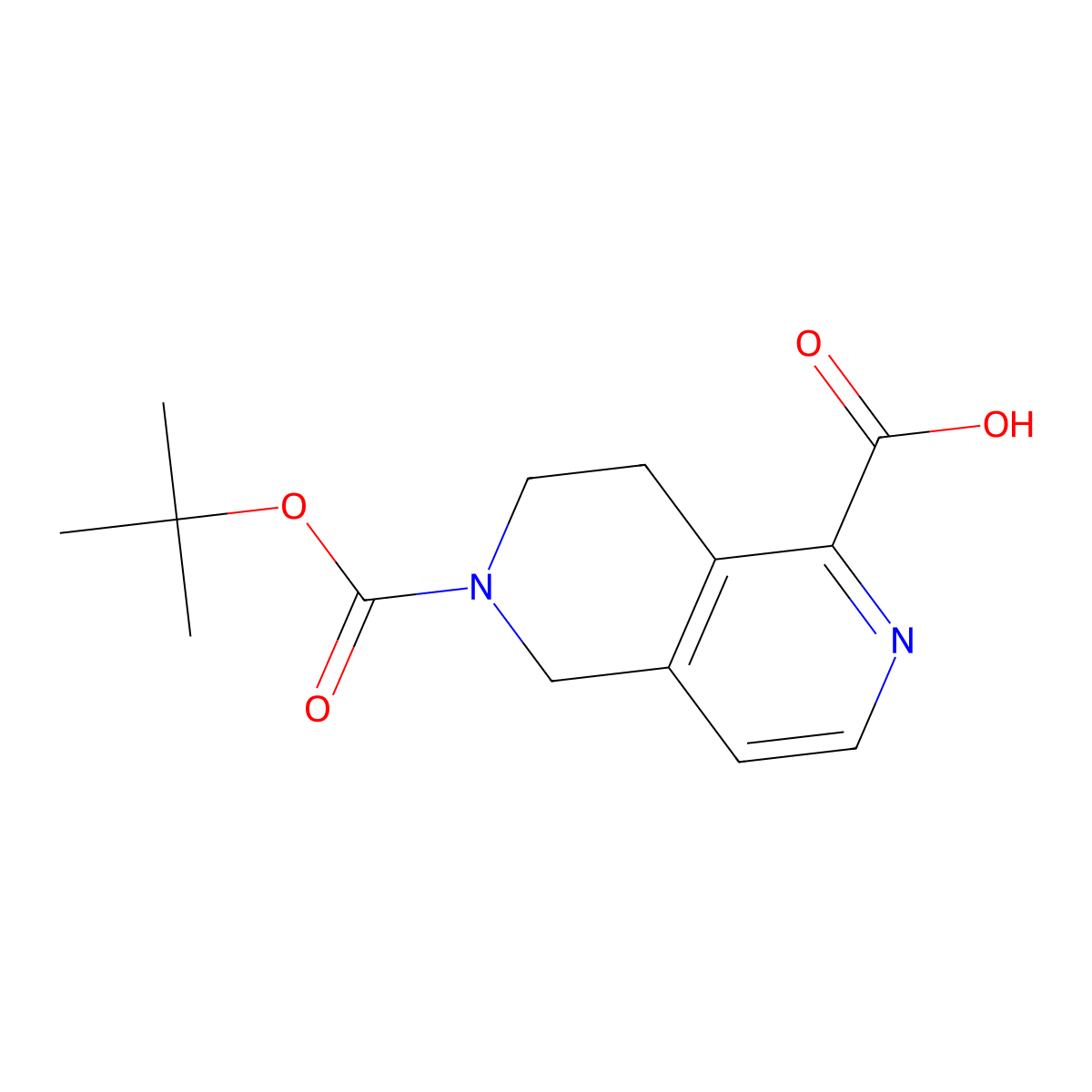 6-[(Tert-butoxy)carbonyl]-5,6,7,8-tetrahydro-2,6-naphthyridine-1-carboxylic acid molecular structure, CAS 2639450-46-5