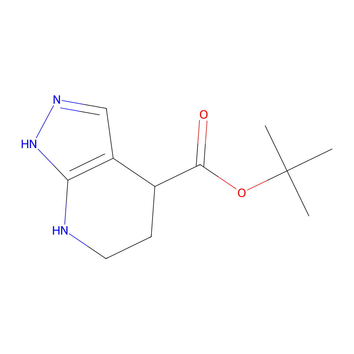 tert-butyl 1H,4H,5H,6H,7H-pyrazolo[3,4-b]pyridine-4-carboxylate molecular structure, CAS 2639450-49-8