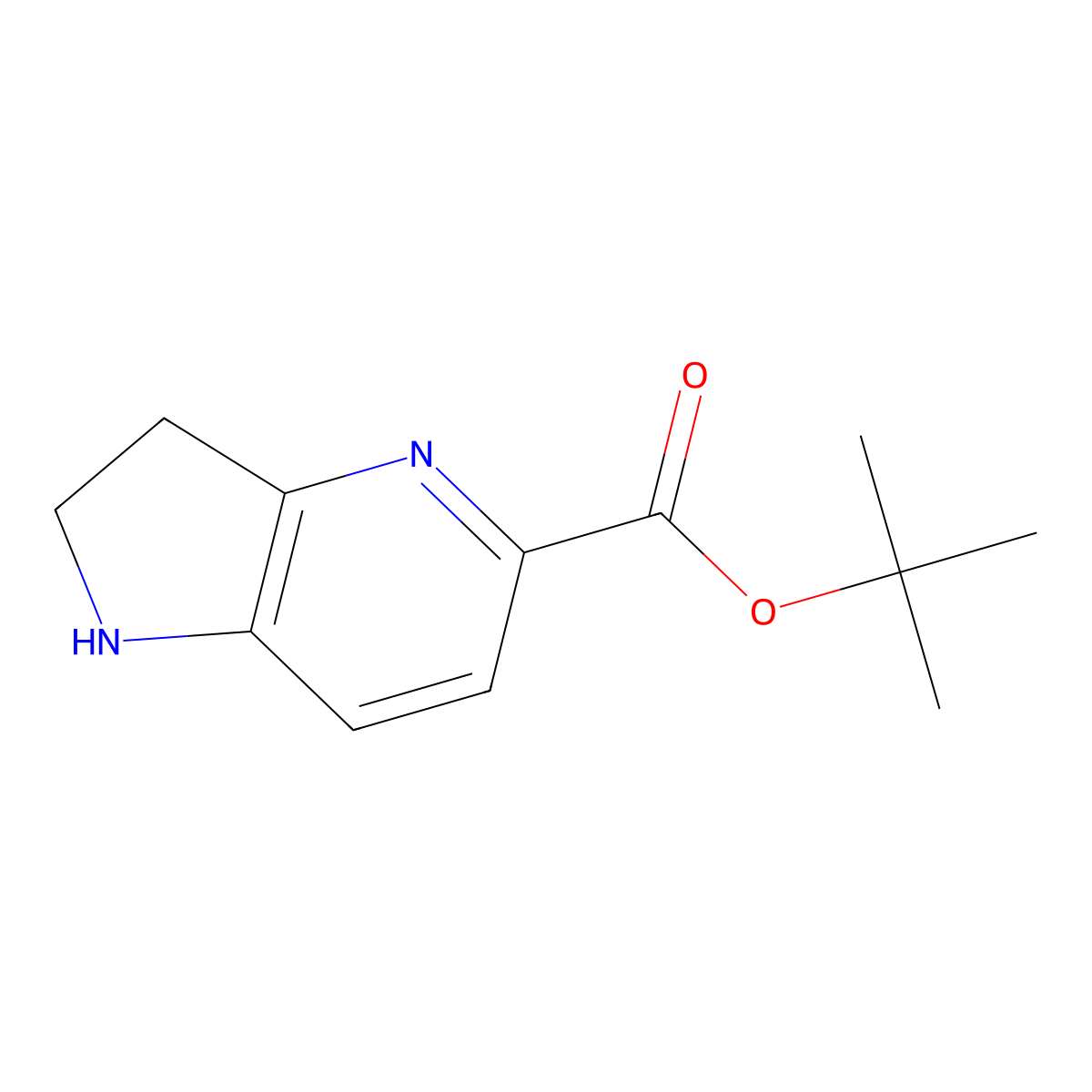 tert-butyl 1H,2H,3H-pyrrolo[3,2-b]pyridine-5-carboxylate molecular structure, CAS 2639450-50-1