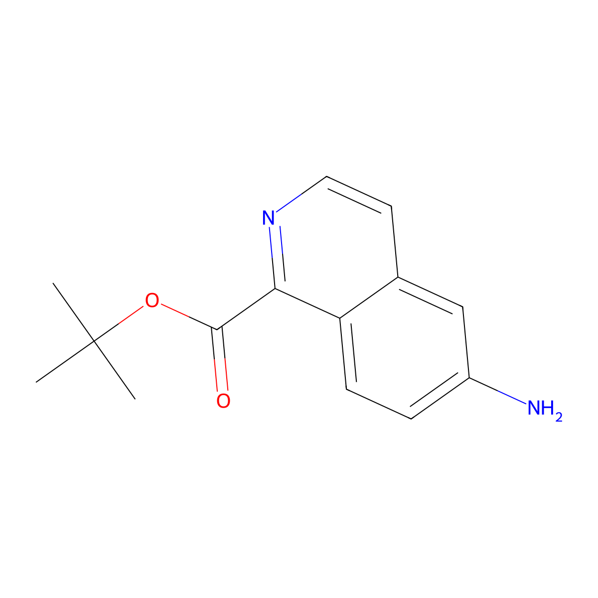 Tert-butyl 6-aminoisoquinoline-1-carboxylate molecular structure, CAS 2639450-63-6