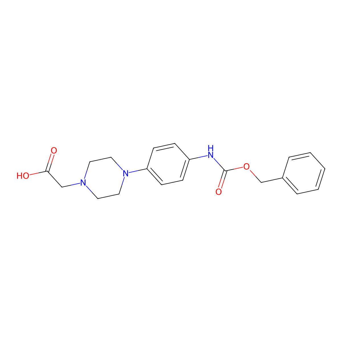 2-[4-(4-{[(Benzyloxy)carbonyl]amino}phenyl)piperazin-1-yl]acetic acid molecular structure, CAS 2639450-75-0