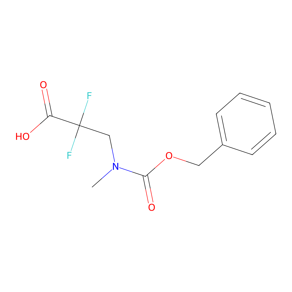 3-{[(Benzyloxy)carbonyl](methyl)amino}-2,2-difluoropropanoic acid molecular structure, CAS 2639450-79-4