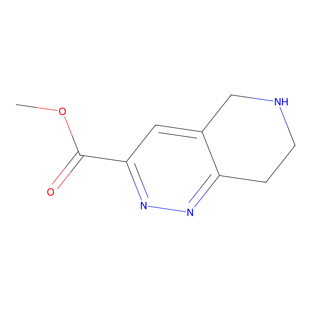methyl 5H,6H,7H,8H-pyrido[4,3-c]pyridazine-3-carboxylate molecular structure, CAS 2639450-88-5