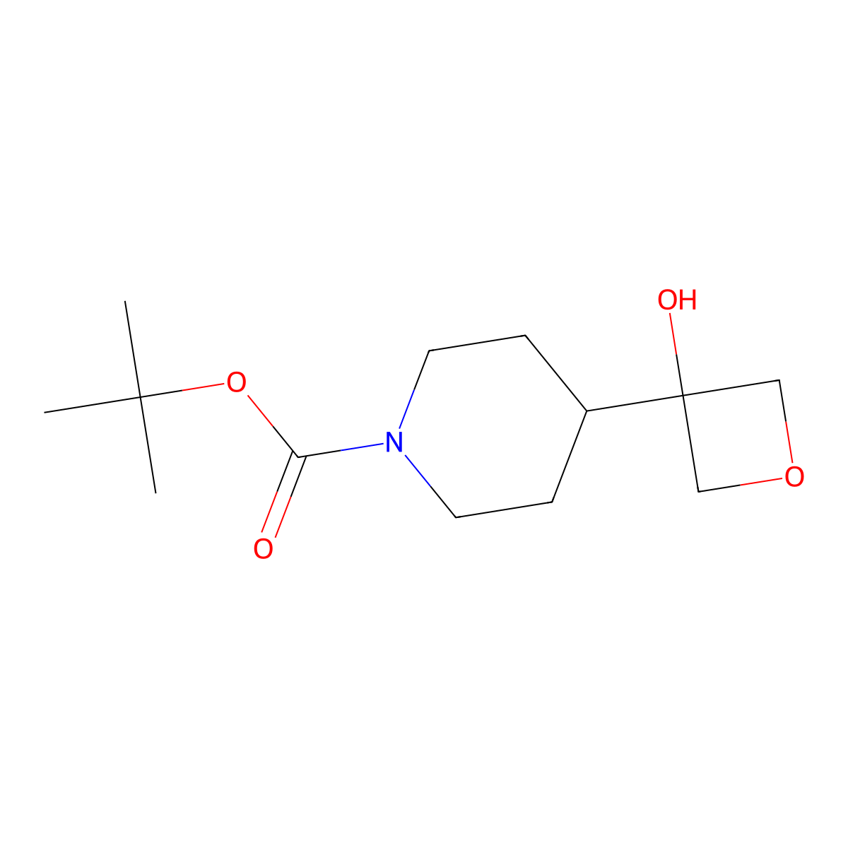 Tert-butyl 4-(3-hydroxyoxetan-3-yl)piperidine-1-carboxylate molecular structure, CAS 2639451-15-1