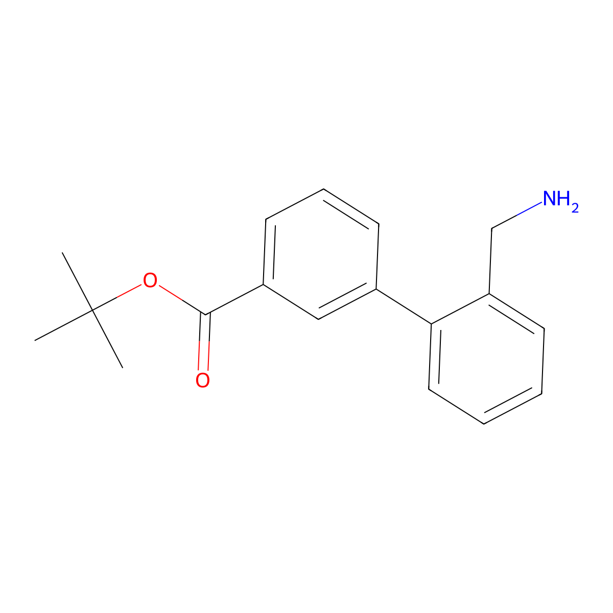 Tert-butyl 2'-(aminomethyl)-[1,1'-biphenyl]-3-carboxylate molecular structure, CAS 2639451-21-9
