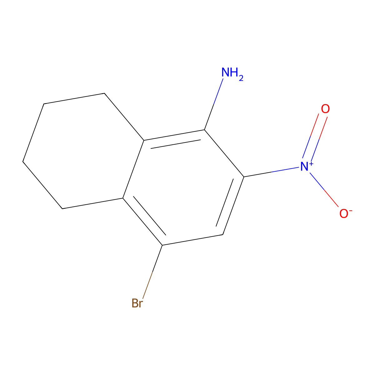 4-Bromo-2-nitro-5,6,7,8-tetrahydronaphthalen-1-amine molecular structure, CAS 2639451-24-2