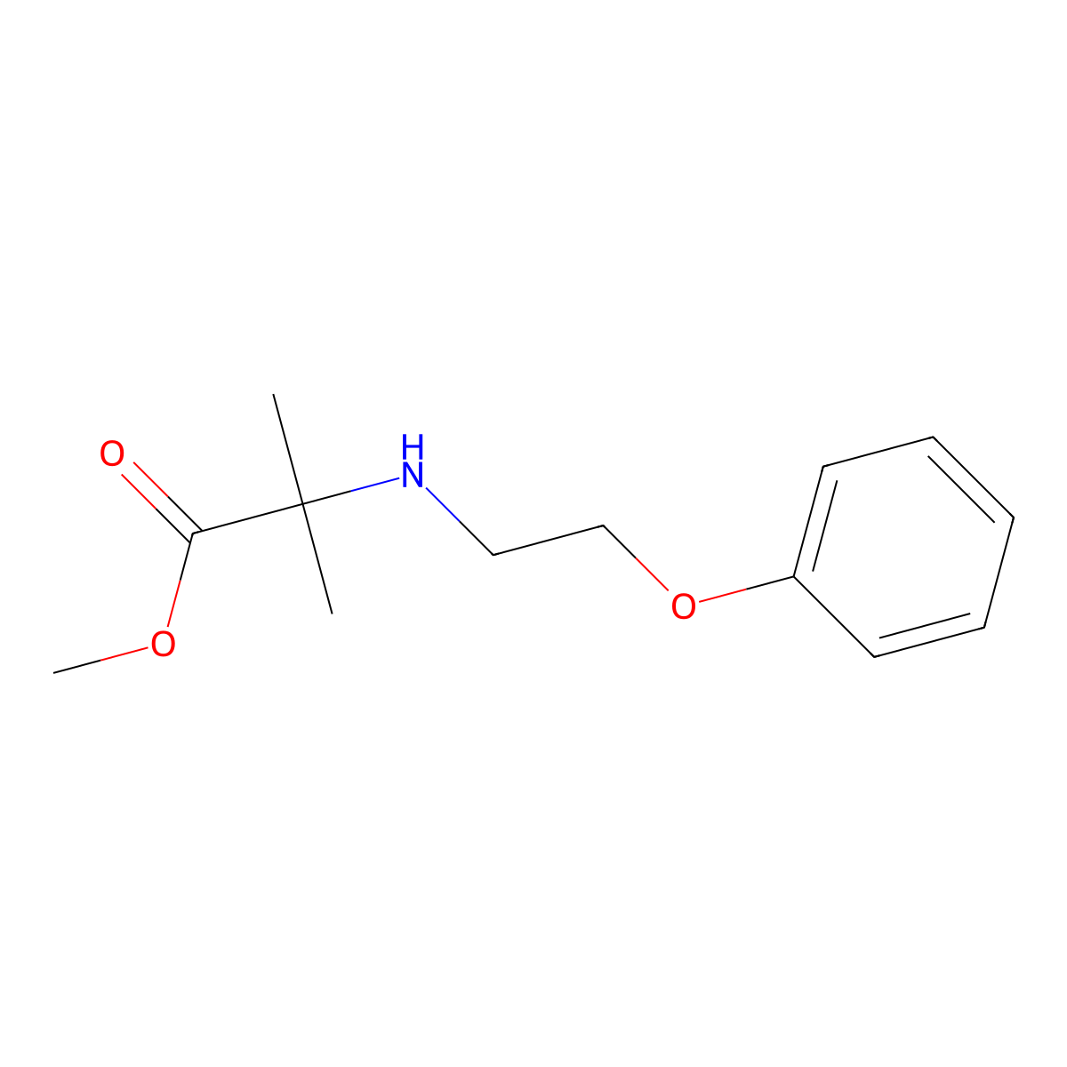 Methyl 2-methyl-2-[(2-phenoxyethyl)amino]propanoate molecular structure, CAS 2639451-27-5