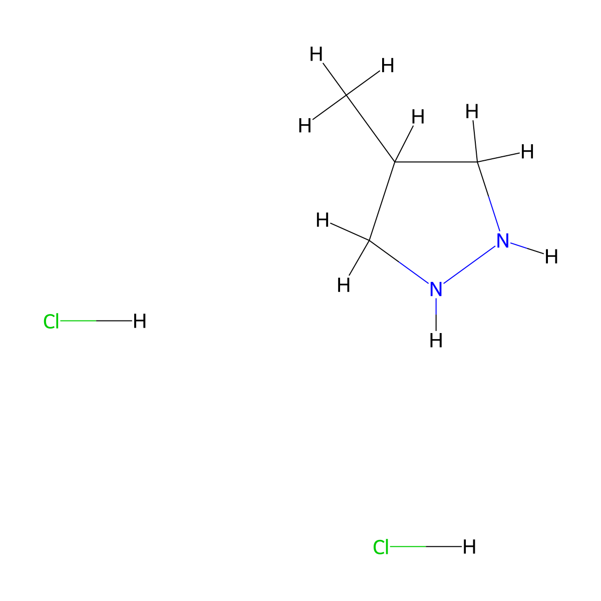 4-Methylpyrazolidine dihydrochloride molecular structure, CAS 2639451-29-7