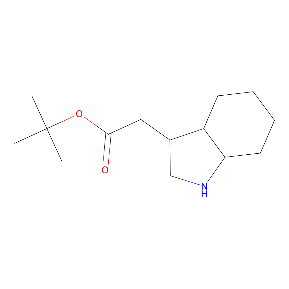 tert-butyl 2-(octahydro-1H-indol-3-yl)acetate molecular structure, CAS 2639451-32-2