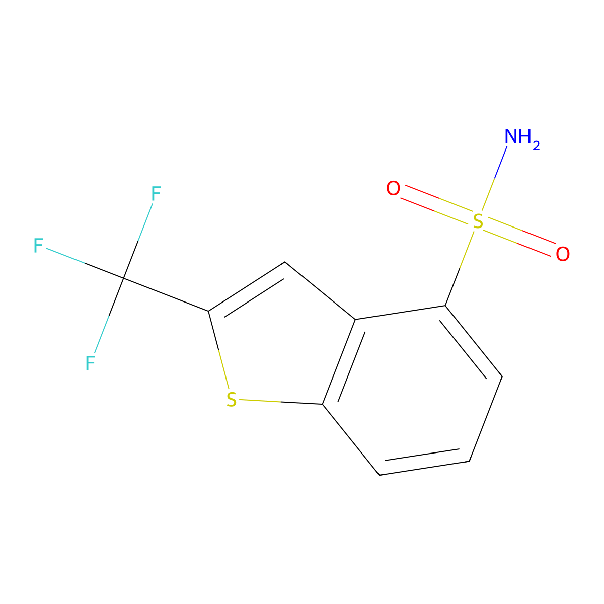2-(Trifluoromethyl)-1-benzothiophene-4-sulfonamide molecular structure, CAS 2639451-38-8