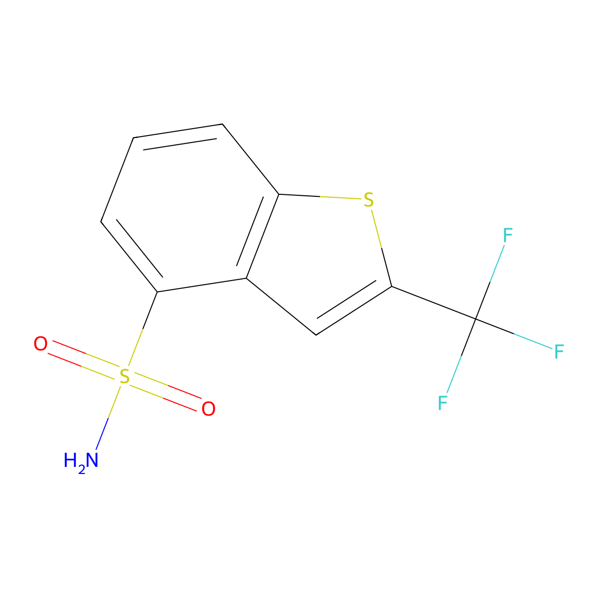 2-(Trifluoromethyl)-1-benzothiophene-4-sulfonamide molecular structure, CAS 2639451-38-8