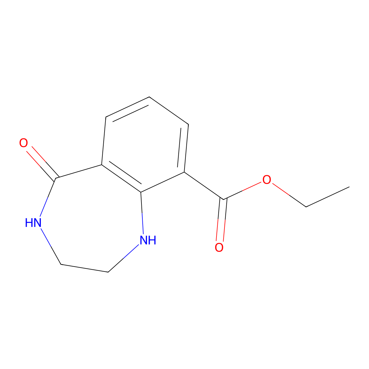 ethyl 5-oxo-2,3,4,5-tetrahydro-1H-1,4-benzodiazepine-9-carboxylate molecular structure, CAS 2639451-39-9