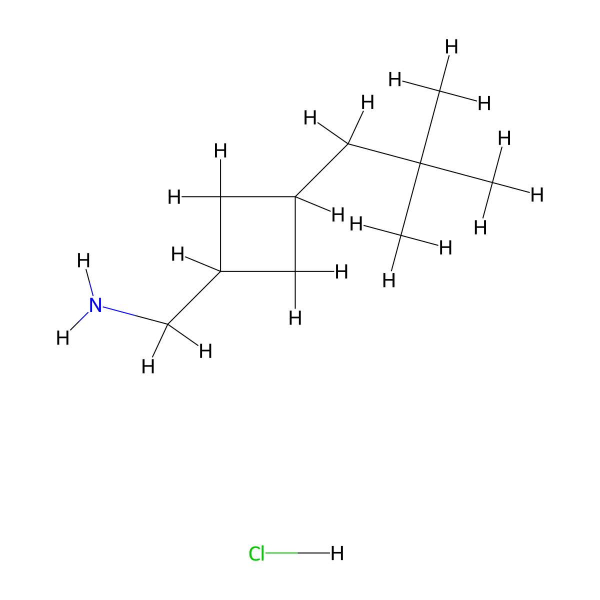 1-[3-(2,2-Dimethylpropyl)cyclobutyl]methanamine hydrochloride molecular structure, CAS 2639451-45-7