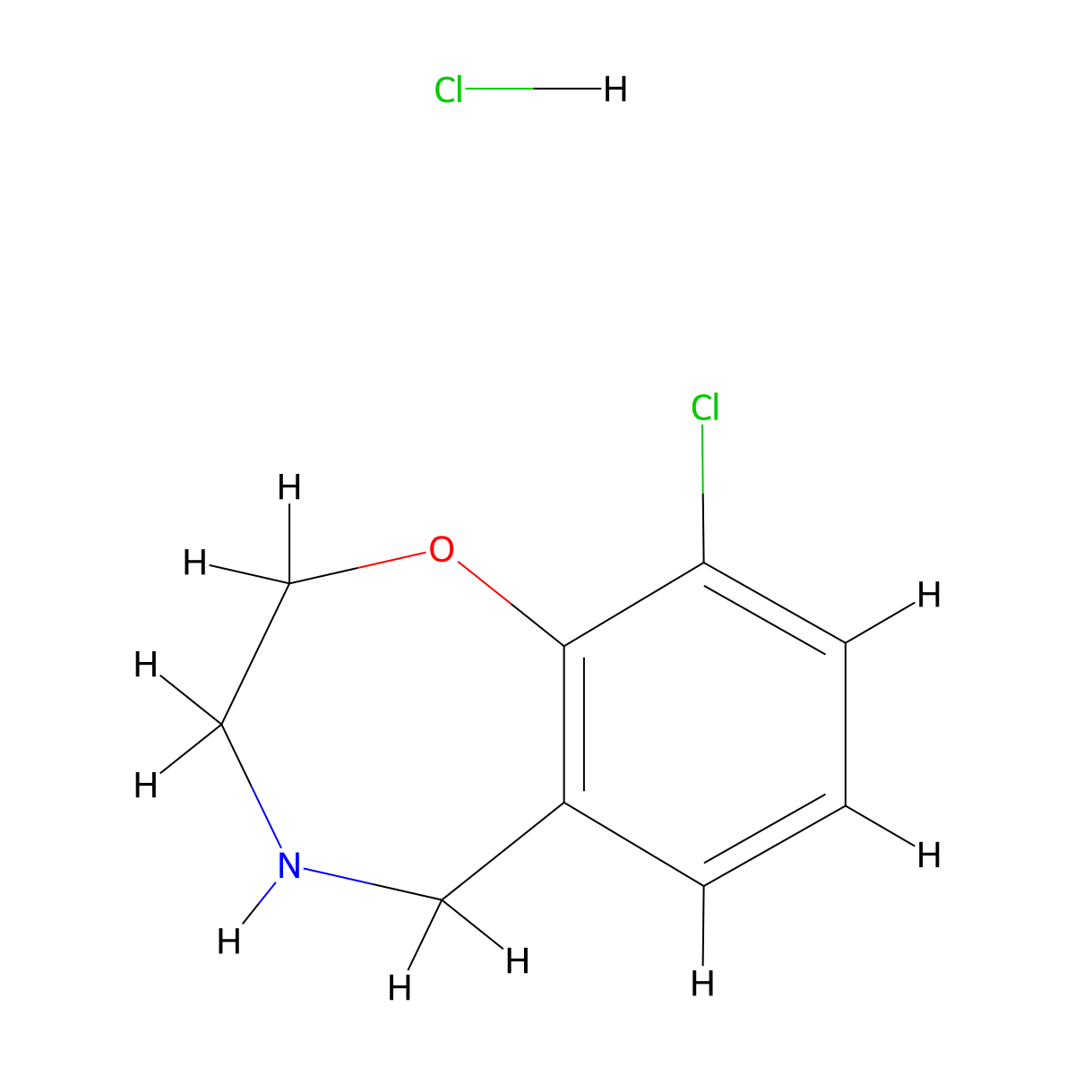 9-Chloro-2,3,4,5-tetrahydro-1,4-benzoxazepine hydrochloride molecular structure, CAS 2639451-51-5