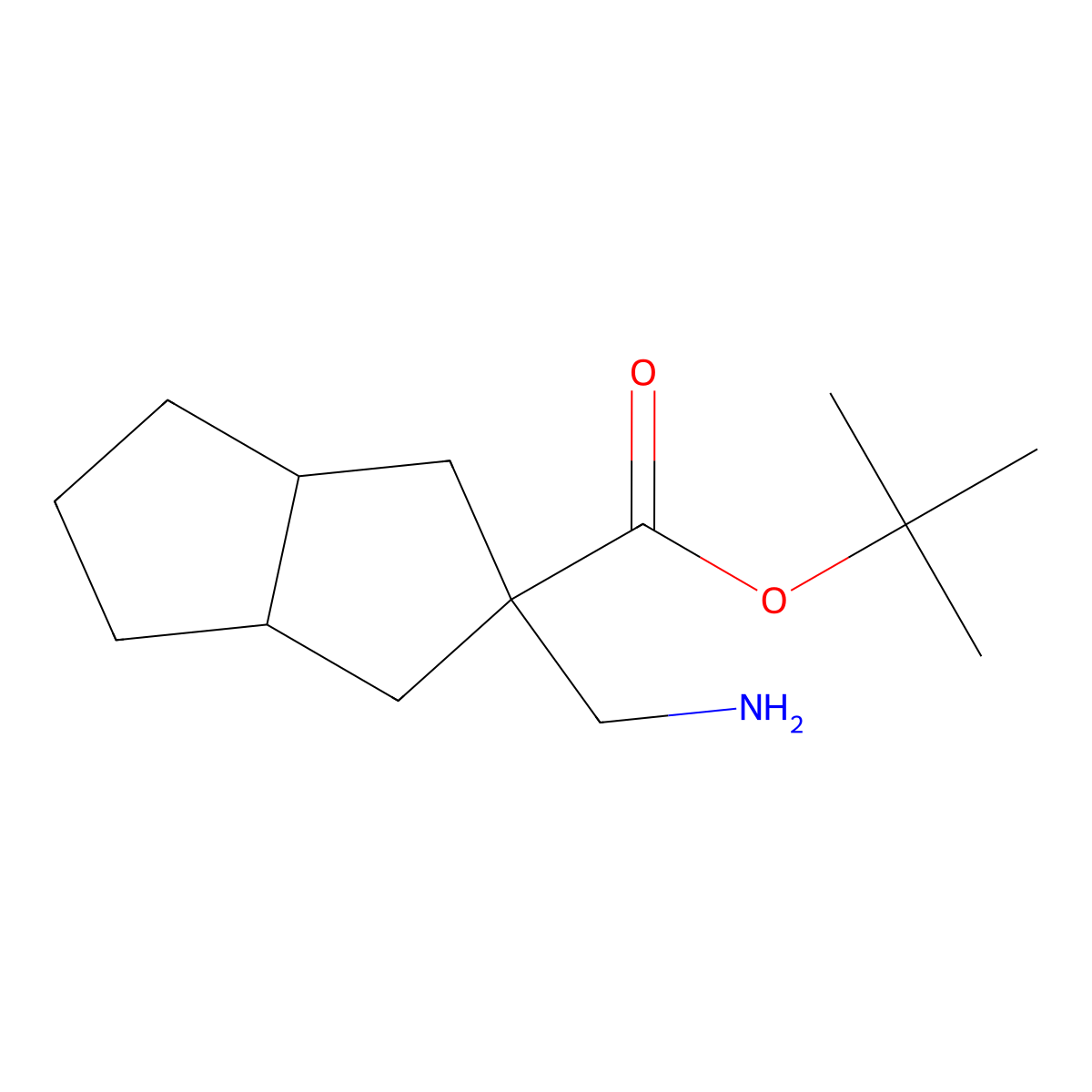 Tert-butyl 2-(aminomethyl)-octahydropentalene-2-carboxylate molecular structure, CAS 2639451-62-8