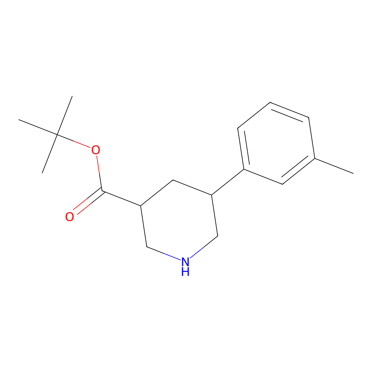 Tert-butyl 5-(3-methylphenyl)piperidine-3-carboxylate molecular structure, CAS 2639451-65-1
