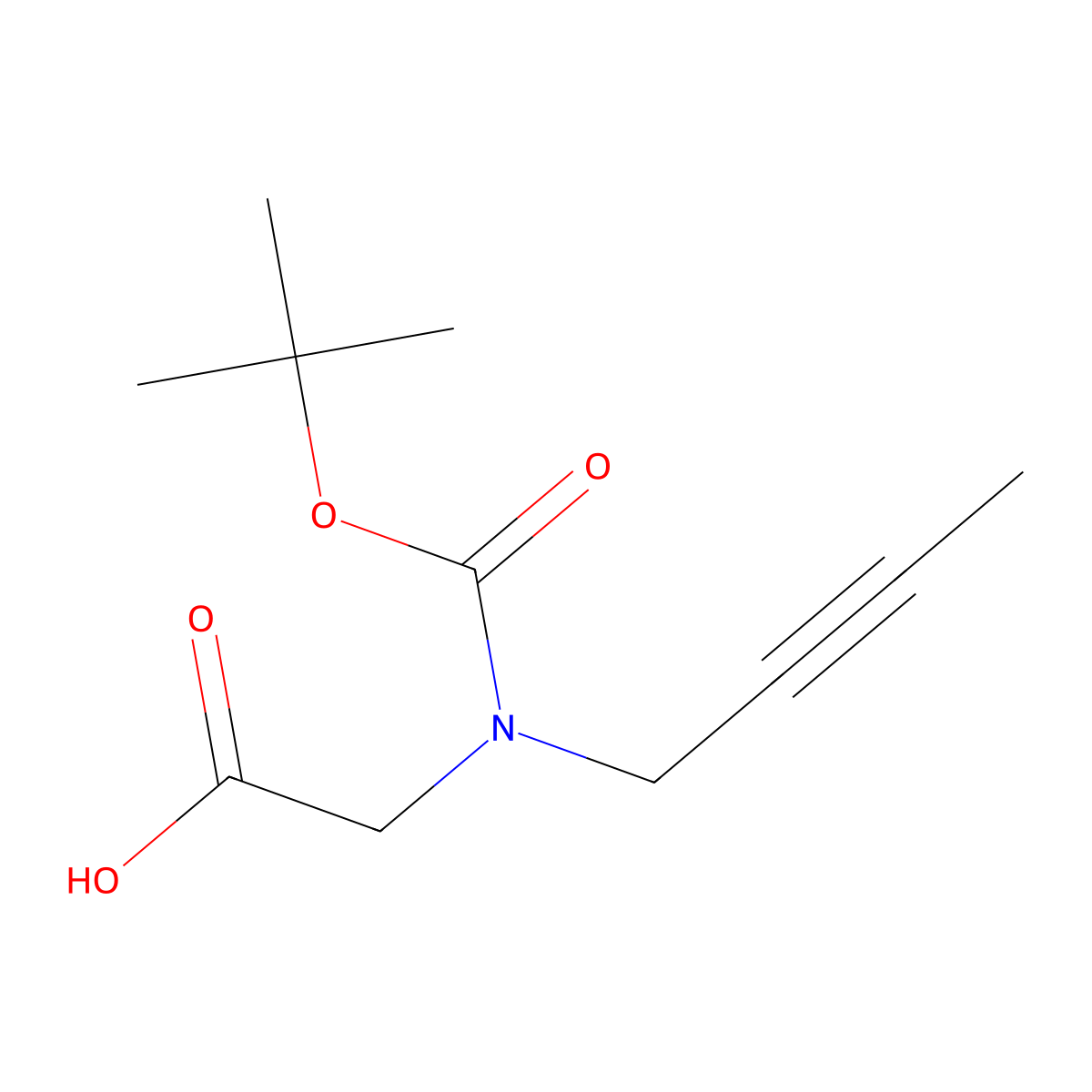 2-[(But-2-yn-1-yl)[(tert-butoxy)carbonyl]amino]acetic acid molecular structure, CAS 2639451-66-2