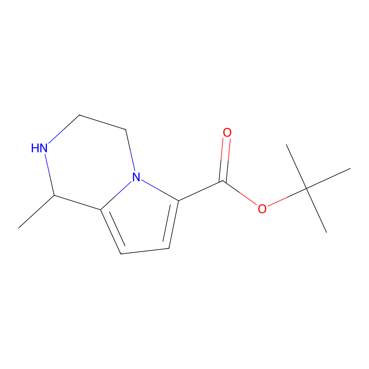 tert-butyl 1-methyl-1H,2H,3H,4H-pyrrolo[1,2-a]pyrazine-6-carboxylate molecular structure, CAS 2639451-67-3