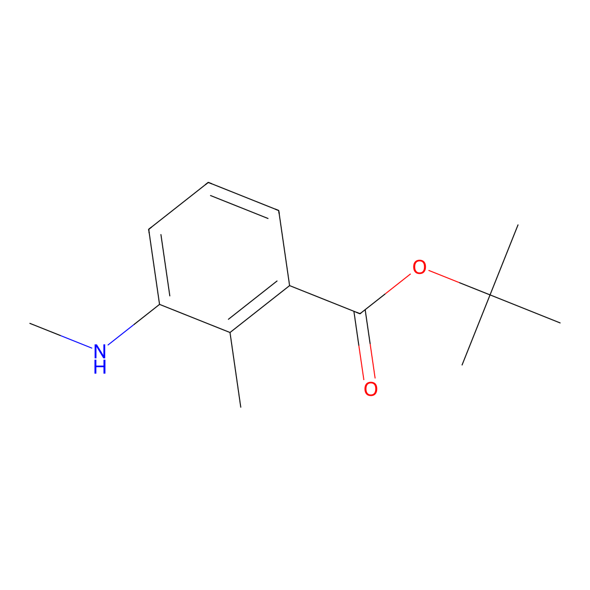 Tert-butyl 2-methyl-3-(methylamino)benzoate molecular structure, CAS 2639451-77-5
