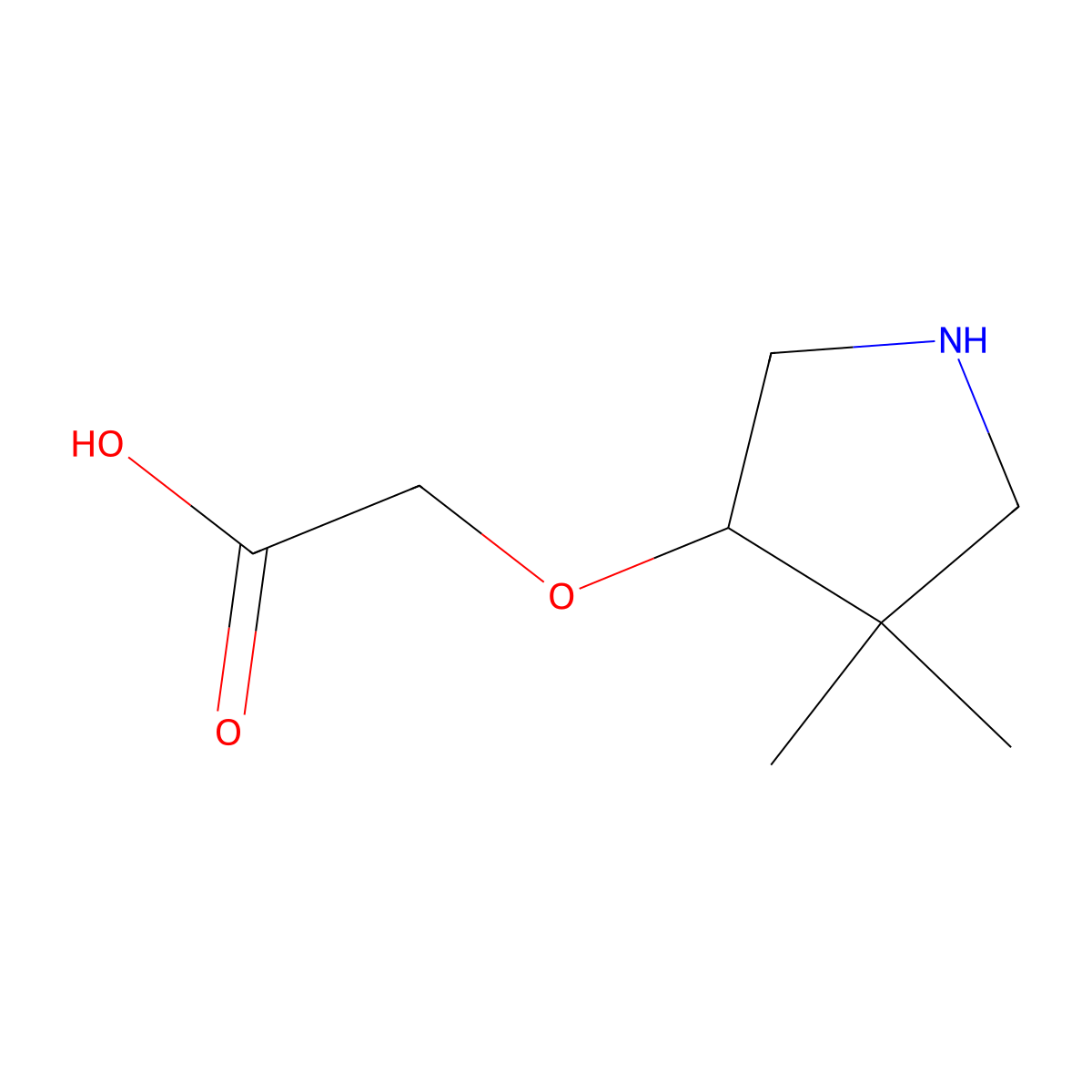 2-[(4,4-Dimethylpyrrolidin-3-yl)oxy]acetic acid molecular structure, CAS 2639451-80-0