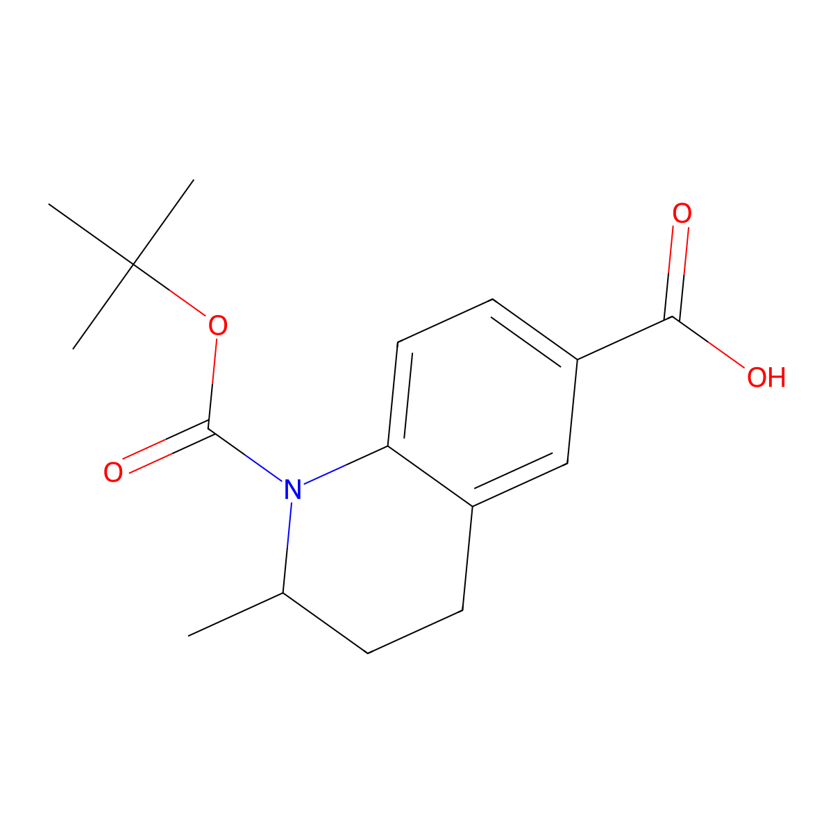 1-[(Tert-butoxy)carbonyl]-2-methyl-1,2,3,4-tetrahydroquinoline-6-carboxylic acid molecular structure, CAS 2639452-02-9