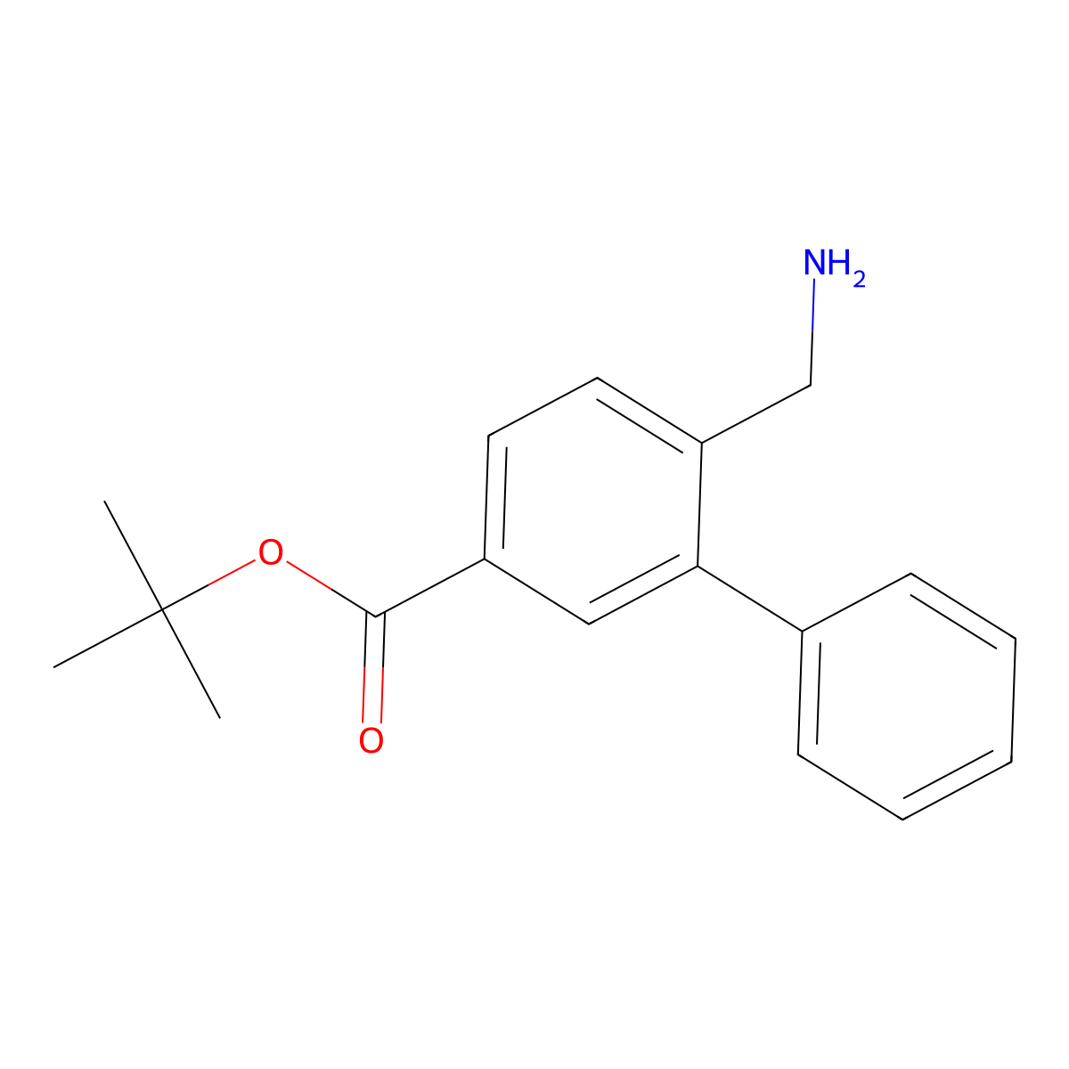 Tert-butyl 6-(aminomethyl)-[1,1'-biphenyl]-3-carboxylate molecular structure, CAS 2639452-03-0