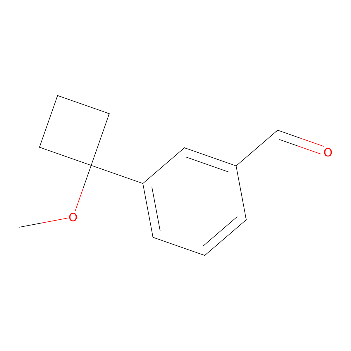 3-(1-Methoxycyclobutyl)benzaldehyde molecular structure, CAS 2639452-10-9