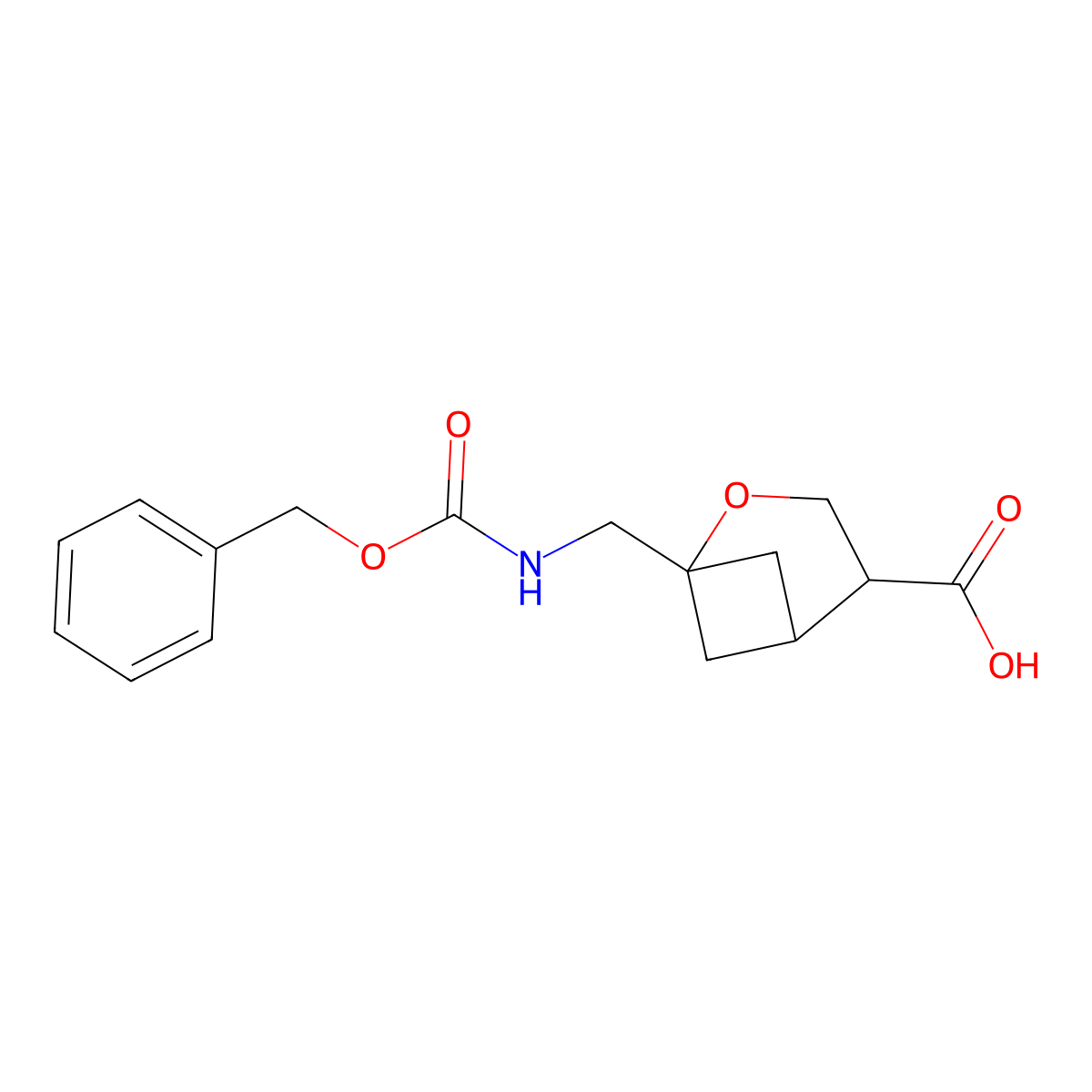 1-({[(Benzyloxy)carbonyl]amino}methyl)-2-oxabicyclo[3.1.1]heptane-4-carboxylic acid molecular structure, CAS 2639452-28-9