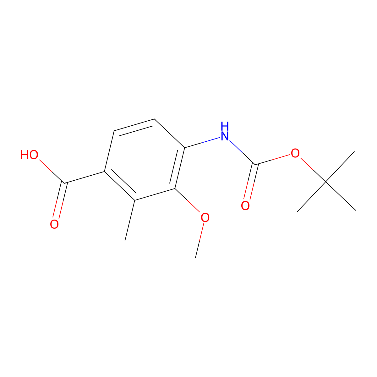 4-{[(Tert-butoxy)carbonyl]amino}-3-methoxy-2-methylbenzoic acid molecular structure, CAS 2639452-31-4