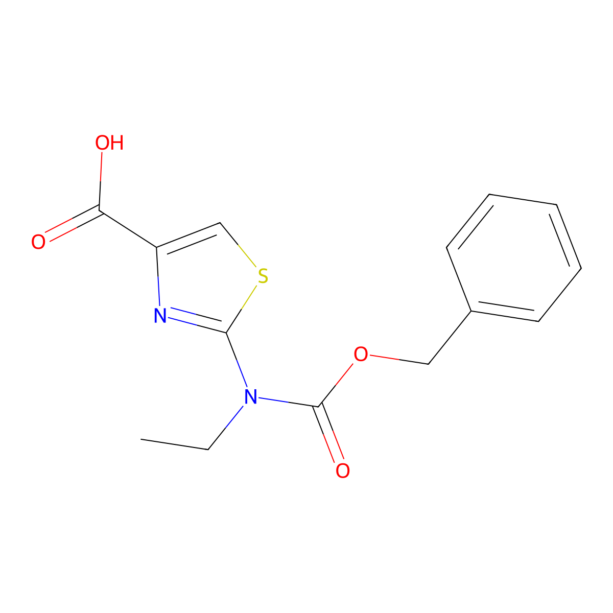 2-{[(Benzyloxy)carbonyl](ethyl)amino}-1,3-thiazole-4-carboxylic acid molecular structure, CAS 2639452-36-9